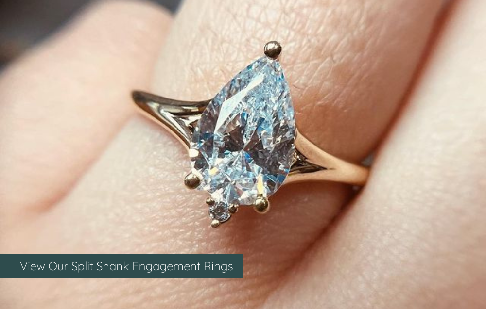 Pear Halo Diamond Band Engagement Ring