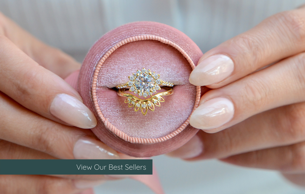 Scalloped Oval Halo Engagement Ring