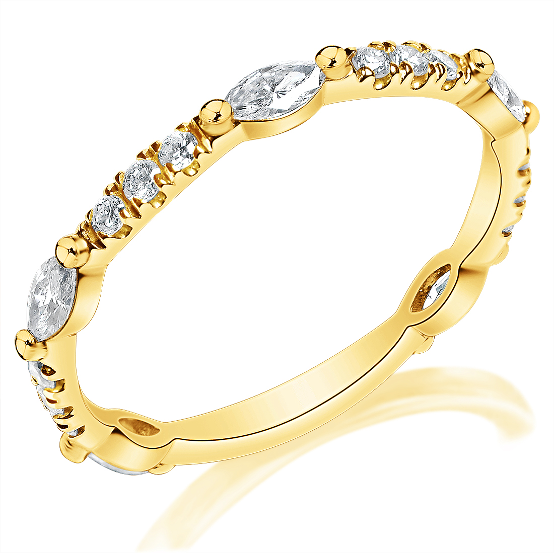 Marquise Diamond Spaced Band
