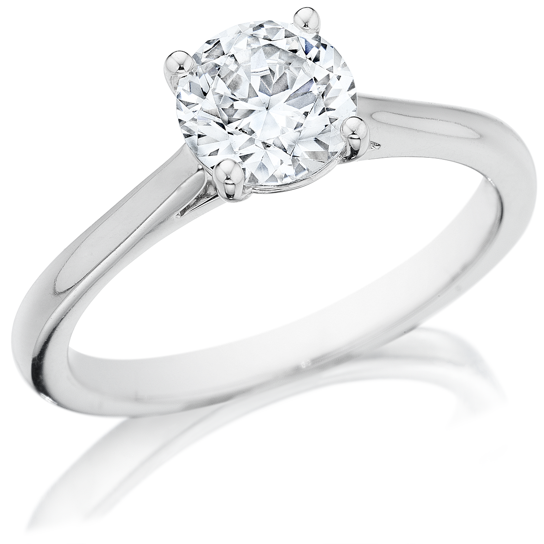 Round Solitaire Cathedral Set Engagement Ring