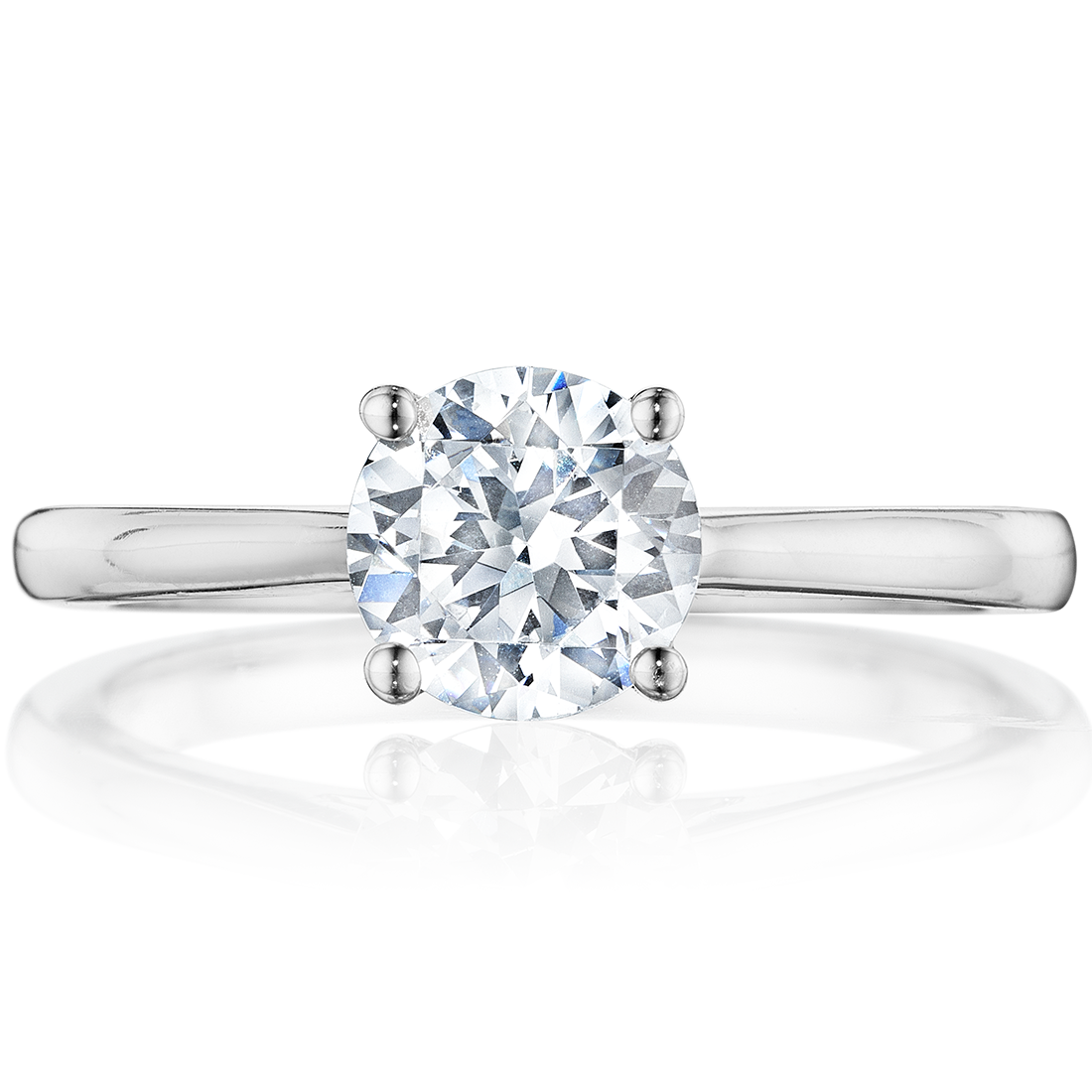 Round Solitaire Cathedral Set Engagement Ring
