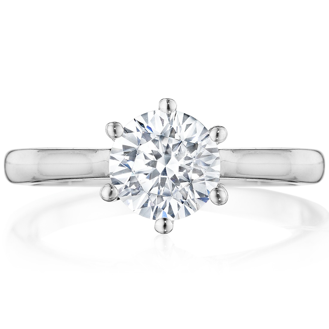 Round Solitaire Six Prong Engagement Ring