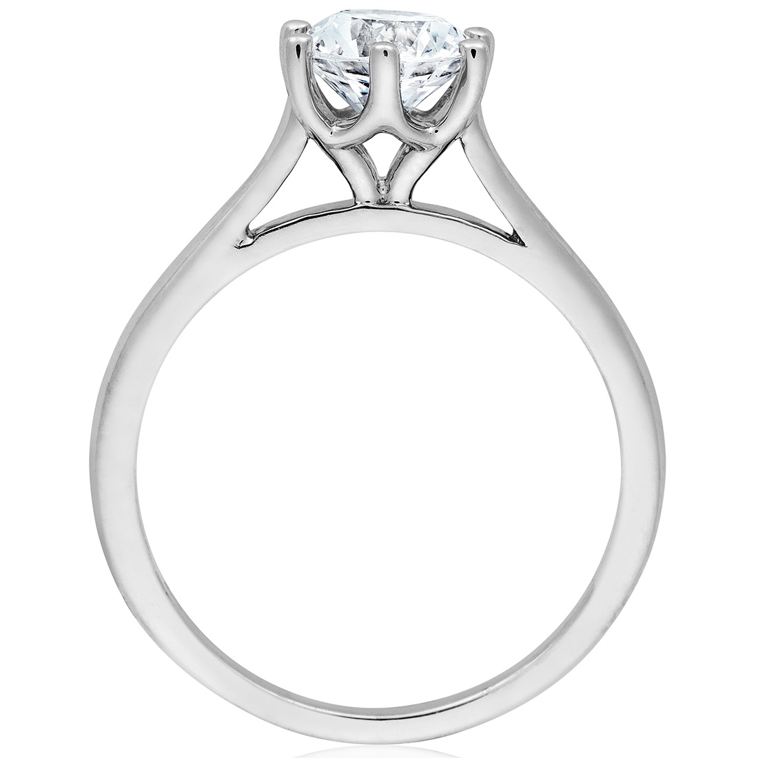 Round Solitaire Six Prong Engagement Ring