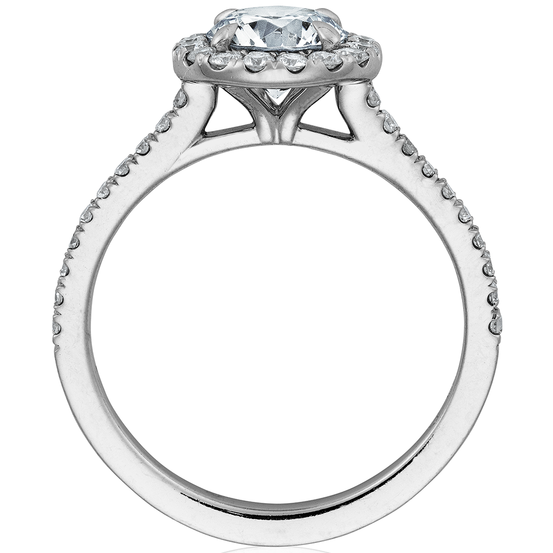 Round Halo Baby Claw Engagement Ring