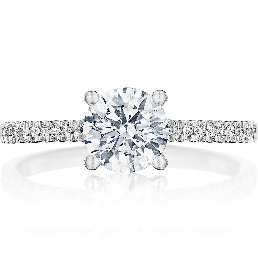 Round Diamond Cathedral Set Engagement Ring