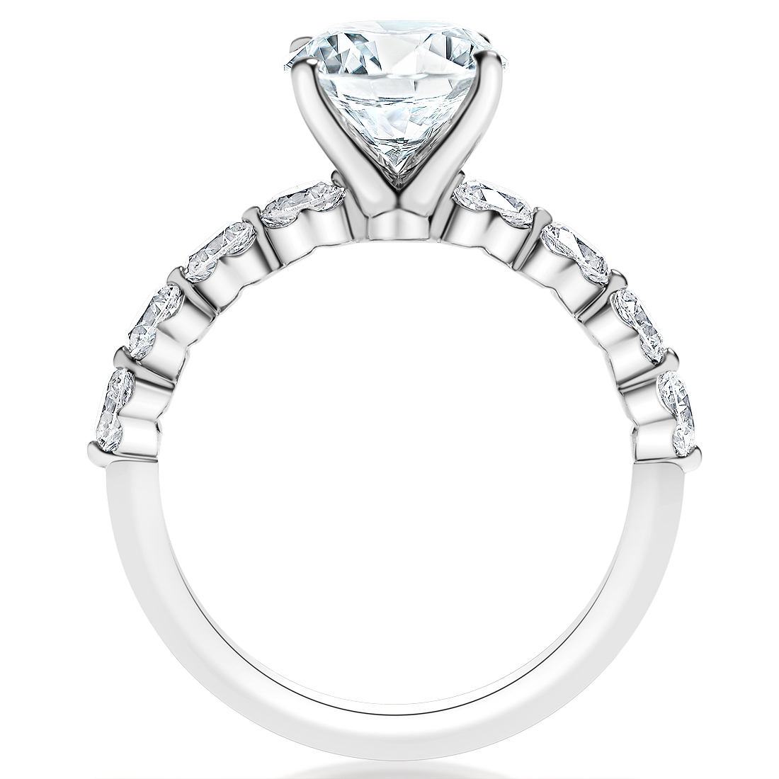 Round Diamond Bubble Band Engagement Ring